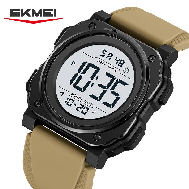 Skmei 2511 Модные цифровые часы для мужчин Силиконовый ремешок Водонепроницаемость Многофункциональность Ночная подсветка Спортивные часы Завод