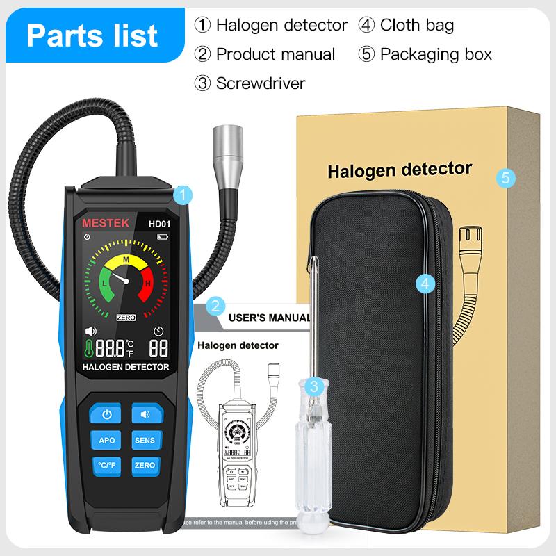 Freon Halogen Gas Analyzer R22 R32 R134a Refrigerant Air Conditioner Leak Detector R404a R410a R123a 0-1000PPM HVAC HFC/HCFC