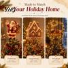 Decorative Geometric Tree Crown Lighted Christmas Topper, Illuminated Santa Claus Gingerbread Nutcracker Treetop Light Up Holiday Topper Ornament with