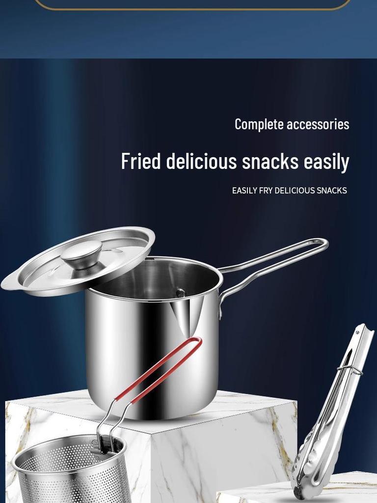 Mini Stainless Steel Non-Coated Frying Pan with Filter for Induction Cookers