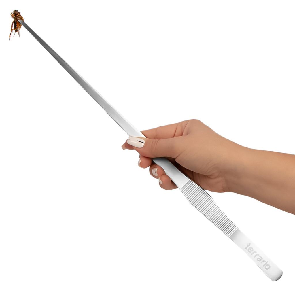 Long Terrarium Tweezers Straight For Feeding Reptiles Amphibians 38cm
