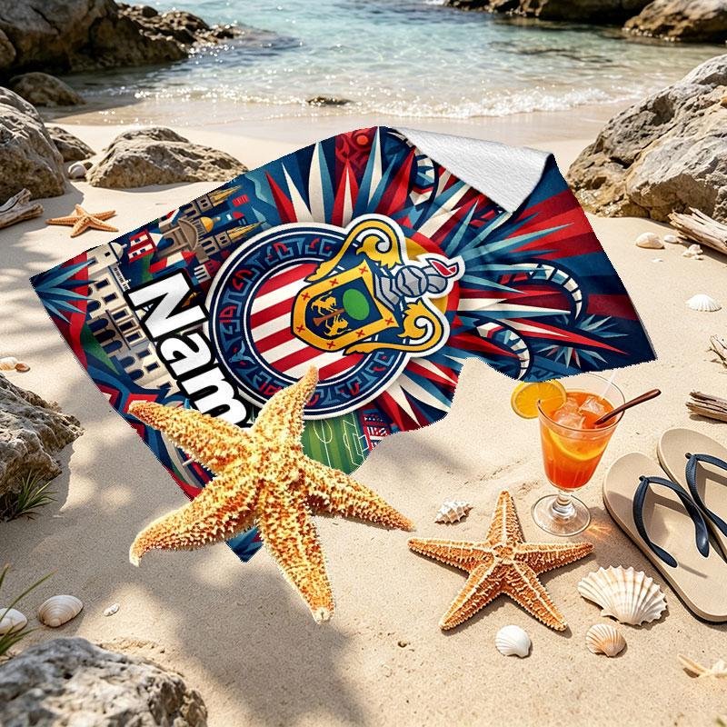 Custom Name Personalized Club Deportivo Guadalajara Print Beach Towel, for Trip Camping Beach Party Home Decor, Birthday Gift for Family & Friends