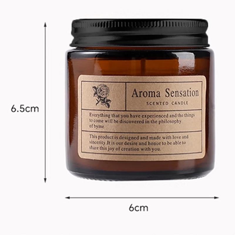 Янтарная стеклянная банка ароматическая свеча: Бездымный Аромат Эфирных Масел и Благовония с Подарком Роза