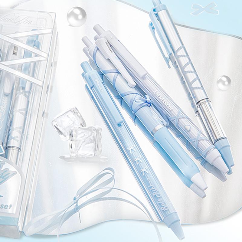 4Pcs Simple Cute Gel Pens For Children Solid Color Ballet Series Stationery Gel Pen Writing Pen Student Supplies