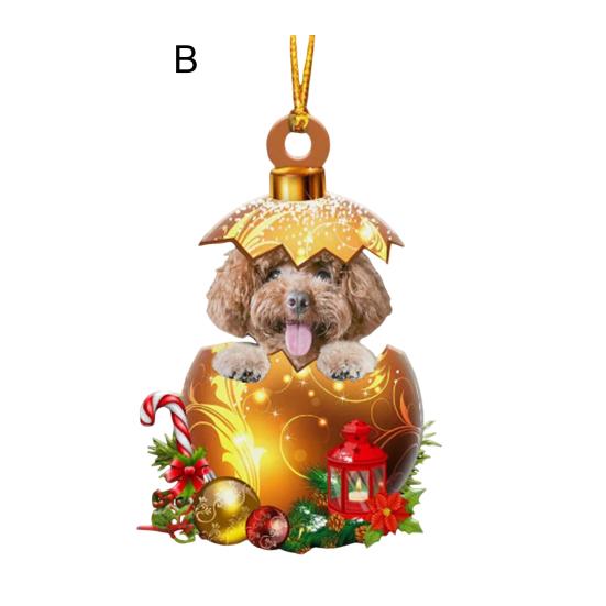 Подвеска для автомобиля в виде собаки, 2D, плоский акриловый орнамент, украшение для салона автомобиля, рождественская елка, подарок