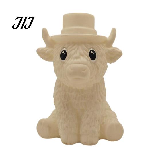 Graduation Gift for Girls Cute Highland Cow Night Light Kids Nursery, Cartoon Warm Bedside Lamp, Safe Enamel Decorative Desk Lamp with Soft