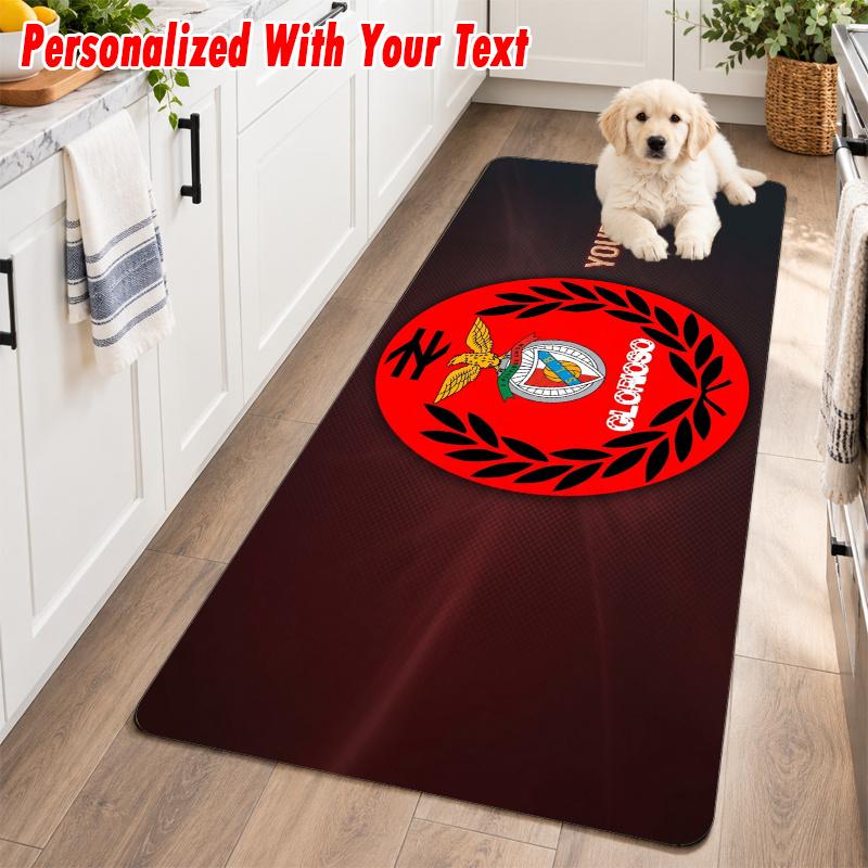 Benfica FC Custom Name Flannel Rug Kitchen Mat Non Slip Floor Carpet Personalized Home Decor