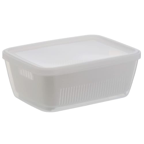 Bestco Antibacterial and Antiviral Storage Container, Microwave Container, 1.8L, White, MA-3222, Colander Pack