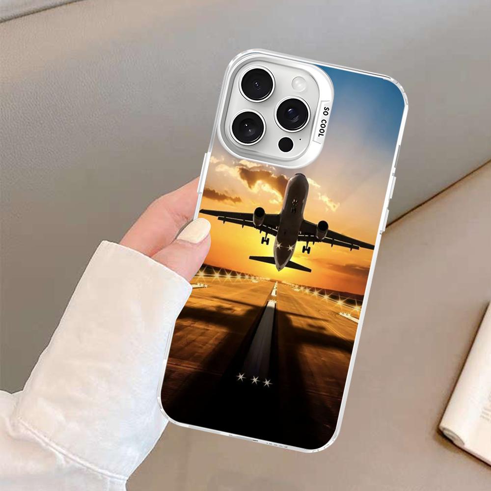 Крутой чехол для телефона с изображением самолета для iPhone 16 15 14 13 12 11 Pro Max X XR XSMAX 8 7 Plus Матовый противоударный задний чехол