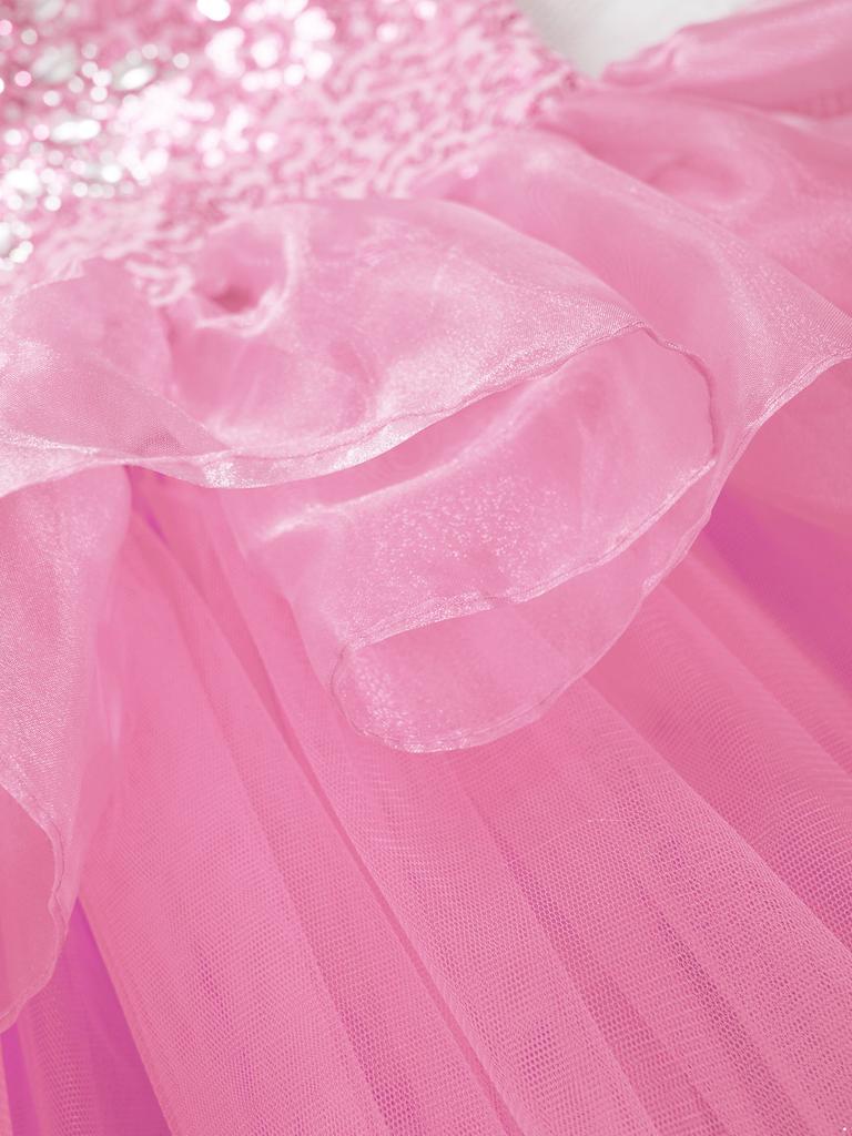 Детское балетное платье с пайетками для девочек, танцевальный костюм с шифоновым купальником, гимнастическое танцевальное платье