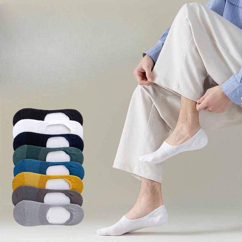 Мужские весенне-летние тонкие носки-следки 5A с антибактериальным дезодорирующим эффектом