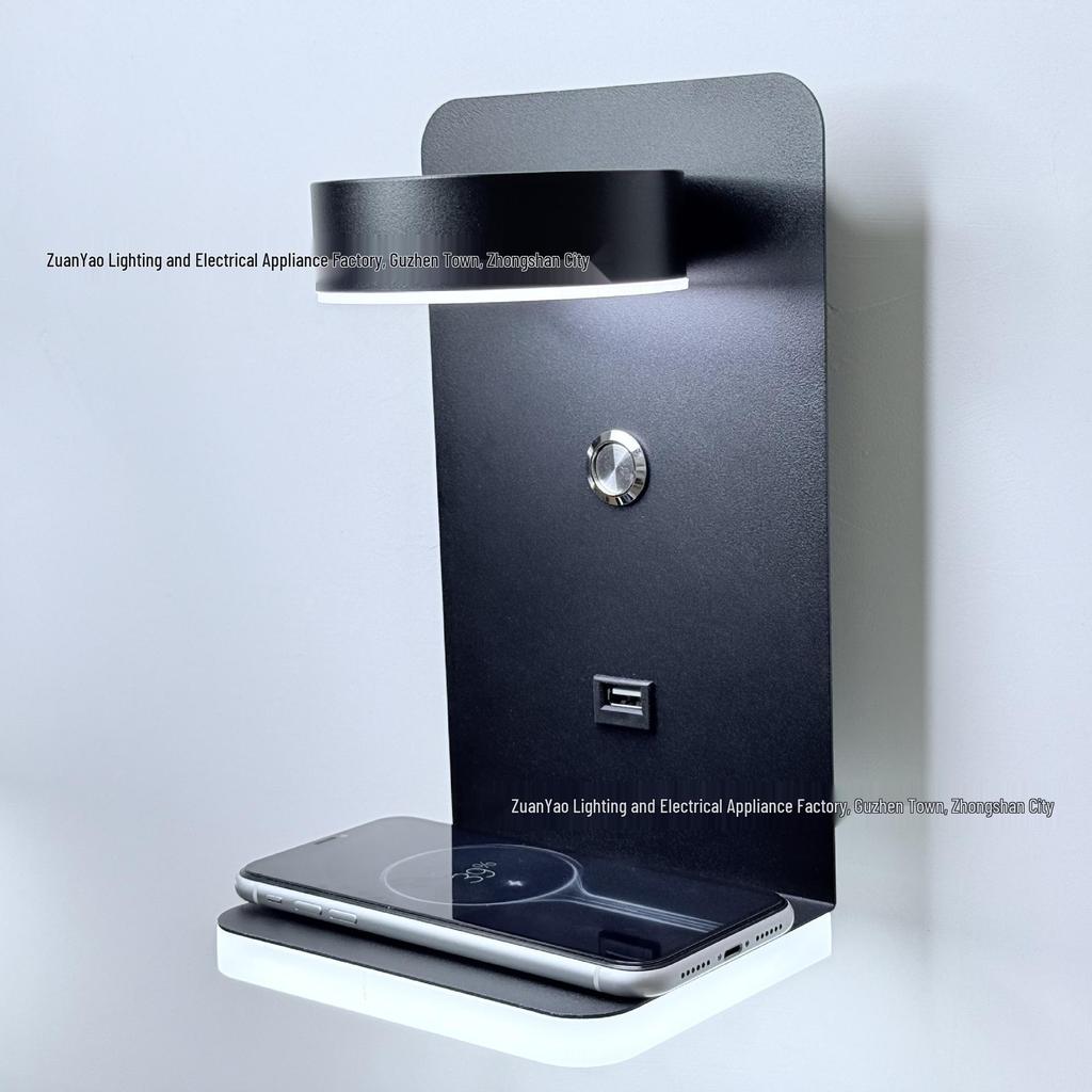 Светодиодная настенная лампа с USB-зарядкой: Диммируемый свет для спальни и кабинета, не требует проводки