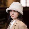 Флисовая Утепленная Панама Женская Осенне-Зимняя Повседневная Универсальная Плюшевая Шляпа Ветрозащитная Теплая Шляпа-Ведро