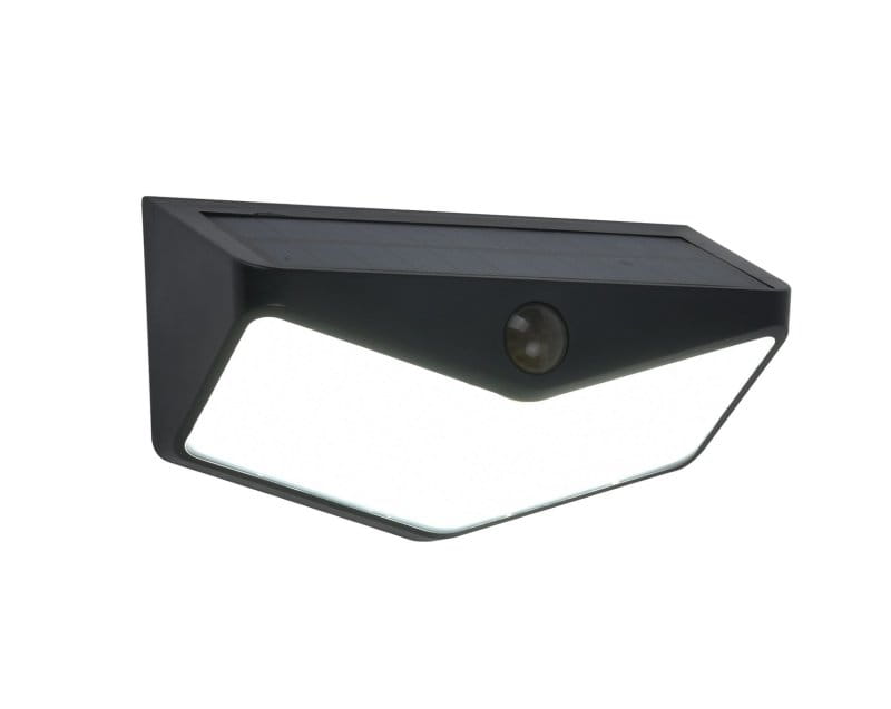 Wings solar czarny pir led 3,7w 5000k ip44 kinkiet zewnętrzny solarny z czujnikiem ruchu i zmierzchu