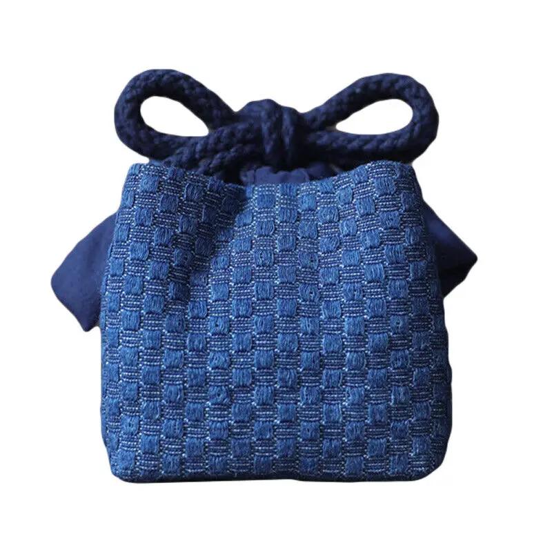 Teacup Bag Portable Travel Tea Set Storage Bag Tea Pots Four Or Six Cups Large Cloth Bag Outdoor Organizer Denim Organizer