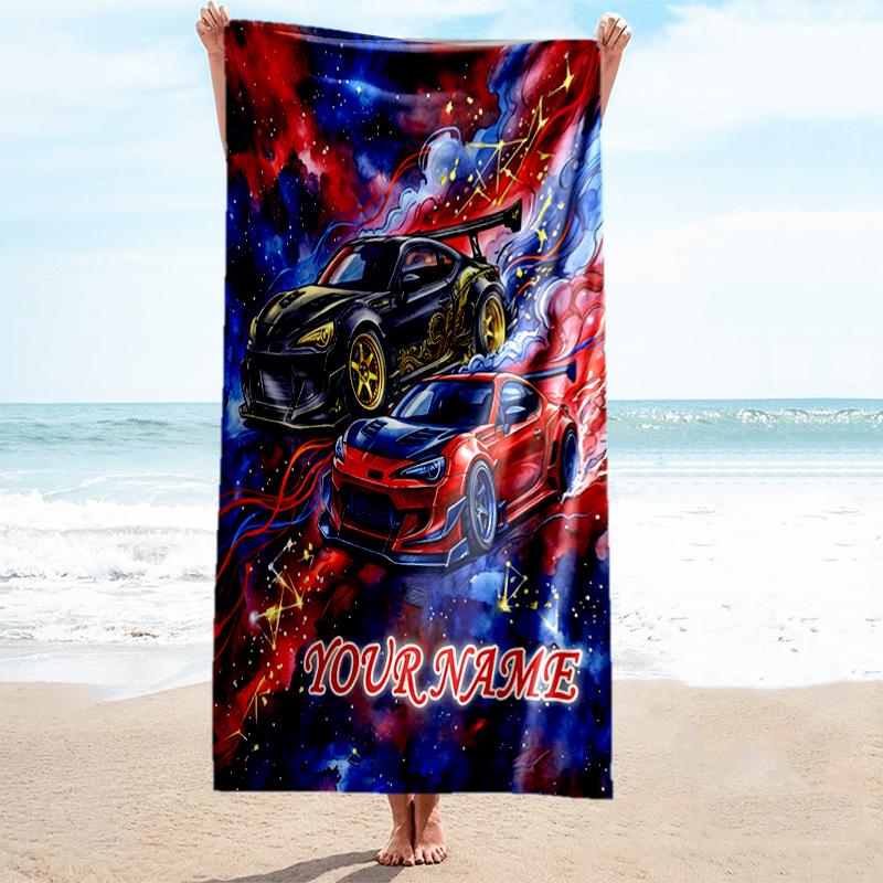 1PC Custom Name Dreams Space Beach Towel Highly Absorbent And Sand-Resistant Towel for Swimming, Pool, Yoga, And Travel Lightweight