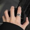 Neo-Gothic Punk Stars Rings for Women Irregular Zircon Ring Man Simple Hollow Design Open Ring Fashion Jewelry Party Gift Vintage Adjustable Rock Ring