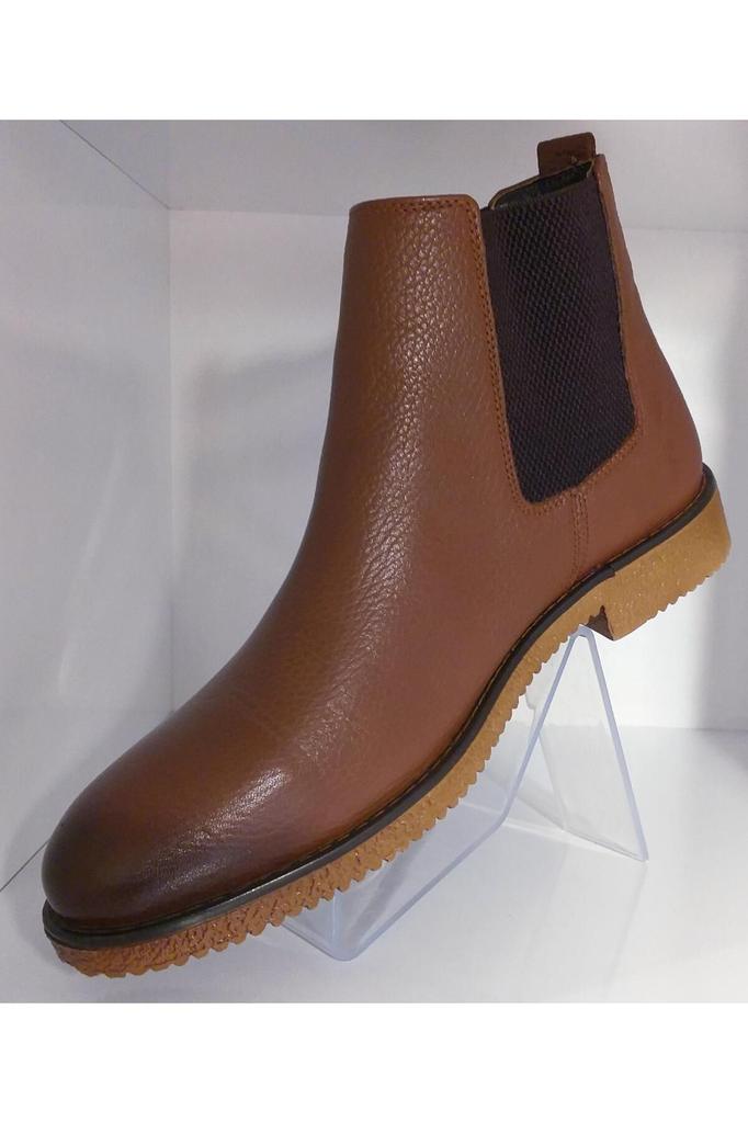 Men's Fashion Genuine Leather Flat Heeled Booties Bootie Thermo Sole Zipper Garnished Chelsea Boots Shoes