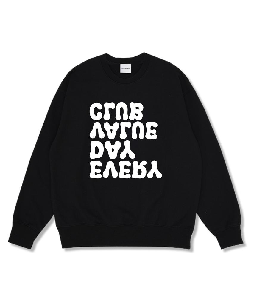 Wibelibellyu Обратный Клуб Оверсайз Двусторонний Свитшот Черный