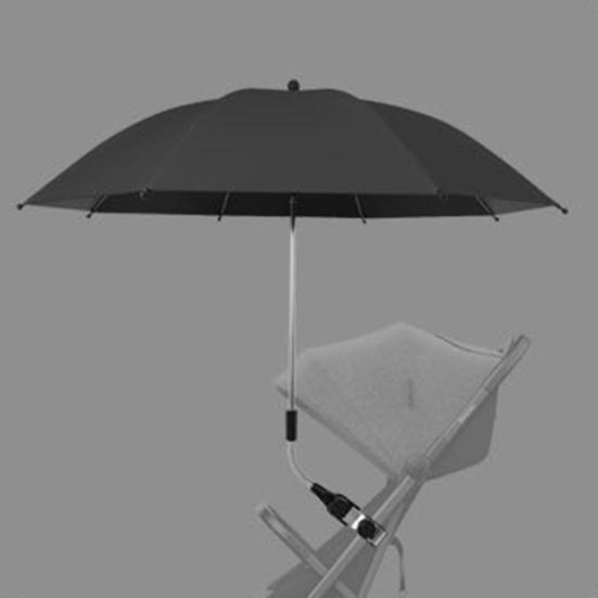 Baby Stroller Umbrella with Clamp UPF 50+ Sun UV Protection Adjustable Waterproof Windproof Universal Outdoor UV Blocking Pram Parasol