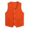 Kids Boys Girls Sleeveless Volunteer Vest Solid Color Button Waistcoat Uniform