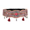 Boho Chic Beaded Wide Waist Belt With Geometric Design For Festival And Casual Wear