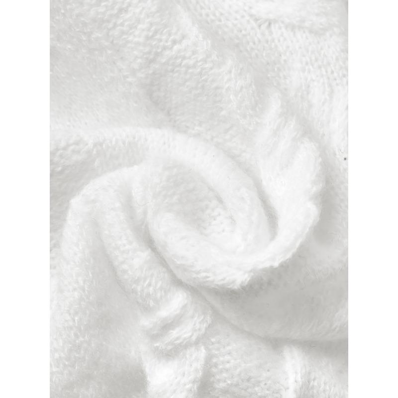 Элегантный женский свитер с кружевной отделкой - воротник-стойка, геометрический узор, осенне-зимний стильСвитер-топ