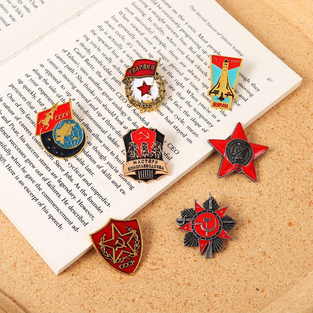 Русские Ретро Звезды Советский Значок Серп и Молоток Флаг Значки История Память Значок Смешные Коммунистические Подарки