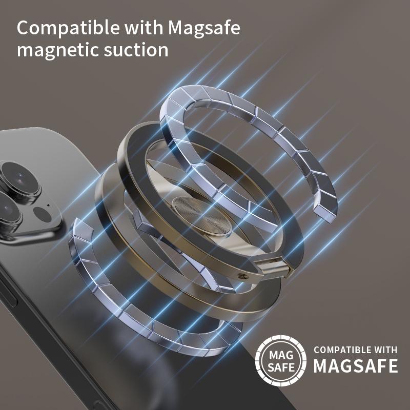 Магнитный держатель для телефона для Magsafe Настольный Поворотный Складной Кольцо-держатель Супермагнит Стенд Автомобильный Металлический кронштейн для iPhone 17 16 15
