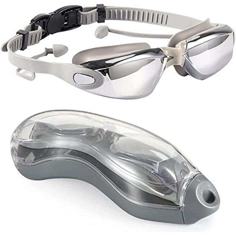 Professional Competition Swim Goggles Silicone PC Lens Anti-Fog Waterproof UV Protection Wide View Adjustable Lightweight