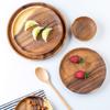 Natural Wood Hand-made Dinner PlatesUnbreakable Plate Sushi Dessert Fruit Bread Snack Tray Kitchen Bar Tableware Home Decoration