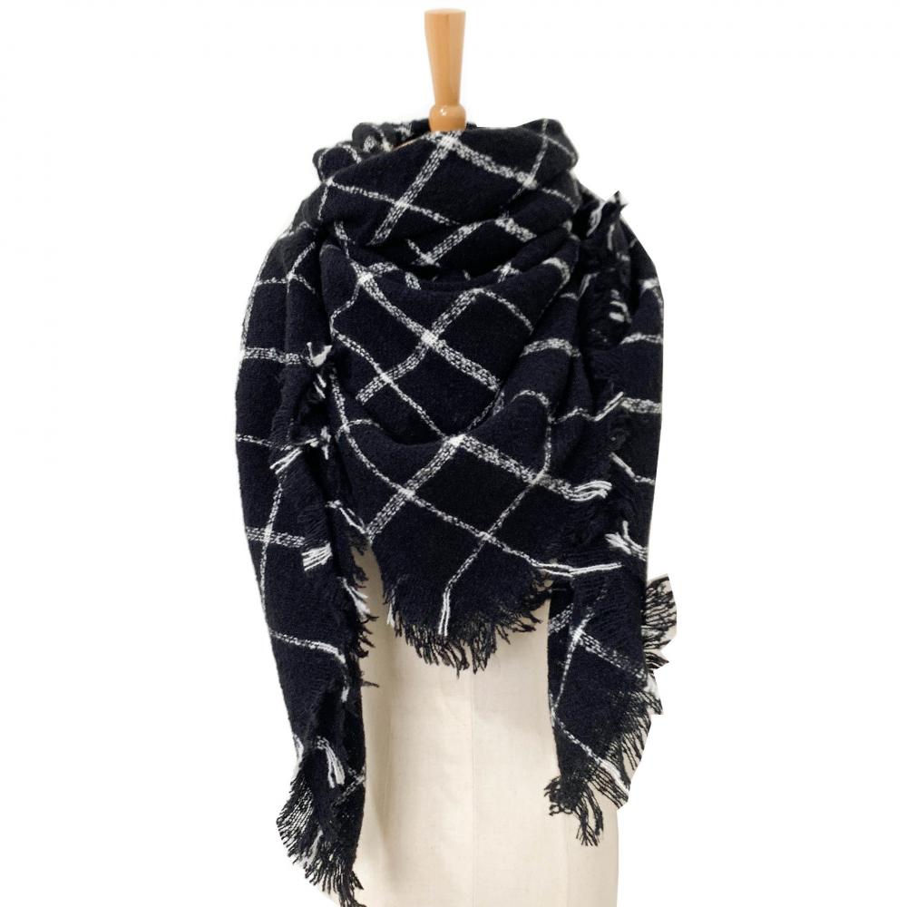 Spring Autumn Winter Shawl Ladies Plaid Triangle Scarf