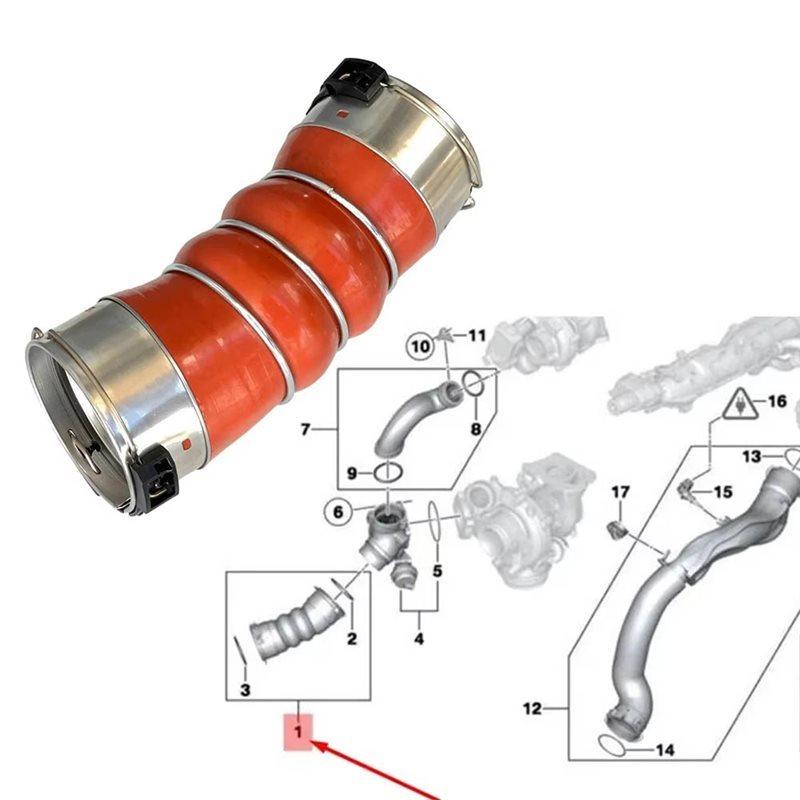11617805401 Car Intercooler Pipe Turbo Hose For BMW 5 Series F10 F07 6 F13 F06 7 F01 F02 2002+