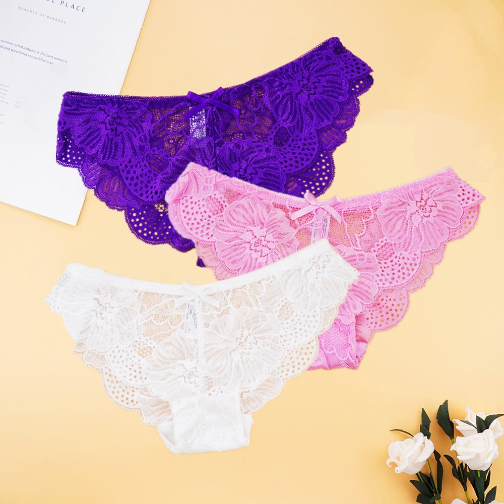 Женское нижнее белье, комплект кружевных трусиков с цветочным принтом, прозрачные полые трусы, женское нижнее белье, интимное белье