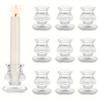 10pcs Glass Cone Candlestick:clear Candlestick Candlestick,crystal Ribbon Candlestick Decor for Table Center Wedding Christmas Halloween Decor