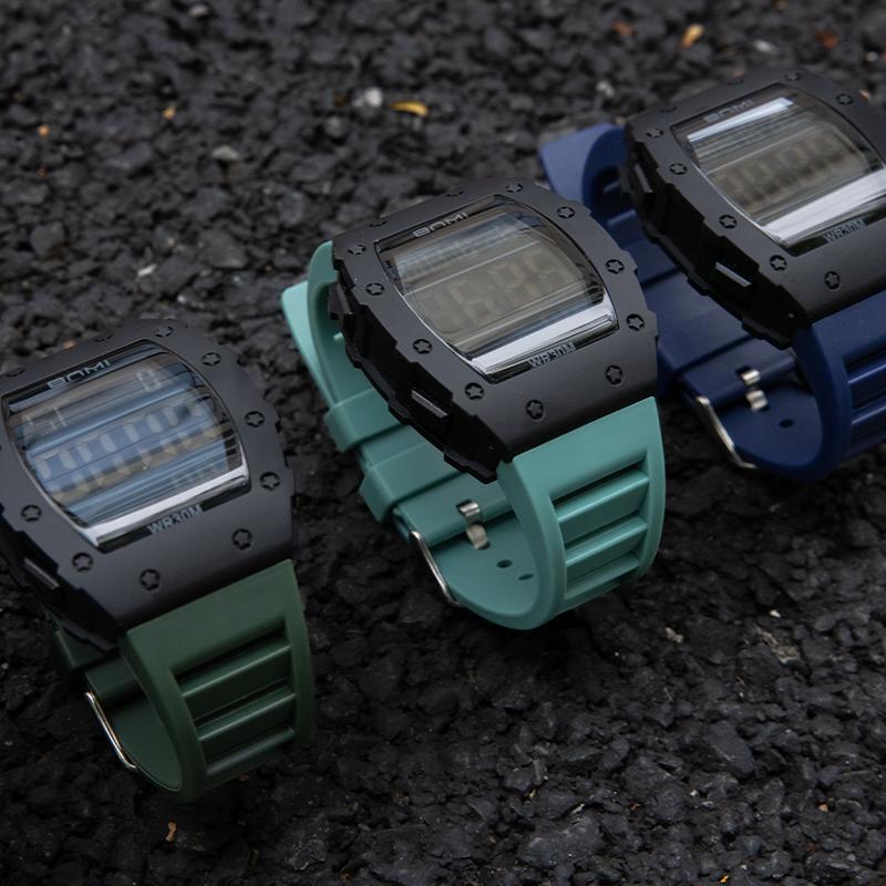 BNMI New Man Digital Watch Multifunctional Electronic Sports Big Face Rectangle Military Waterproof Watches for Man Outdoor