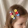2 pcs/set Color Block Button Hair Clips Resin Side Clip Boho Hairpin  Gift