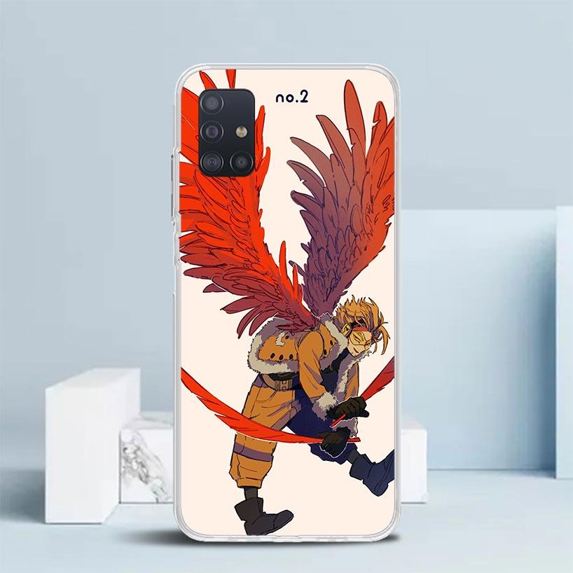 Hawks MHA My Hero A-Academy Soft Cover for Samsung Galaxy A12 A22 A32 A52 A72 A02S Phone Case Note 20 Ultra 10 S10 Plus A51 A71