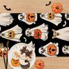 Halloween Spooky Ghost Dog Table Runner Jack O Lantern Pumpkin Bat Kitchen Dining Table Decoration for Halloween Party Decor
