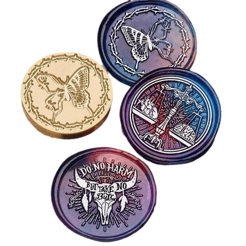 Рельефная печать Головка штампа для сургуча Металлическая печать для запечатывания Головка штампа для восковой печати Замена для запечатывания конвертов и поздравительных открыток