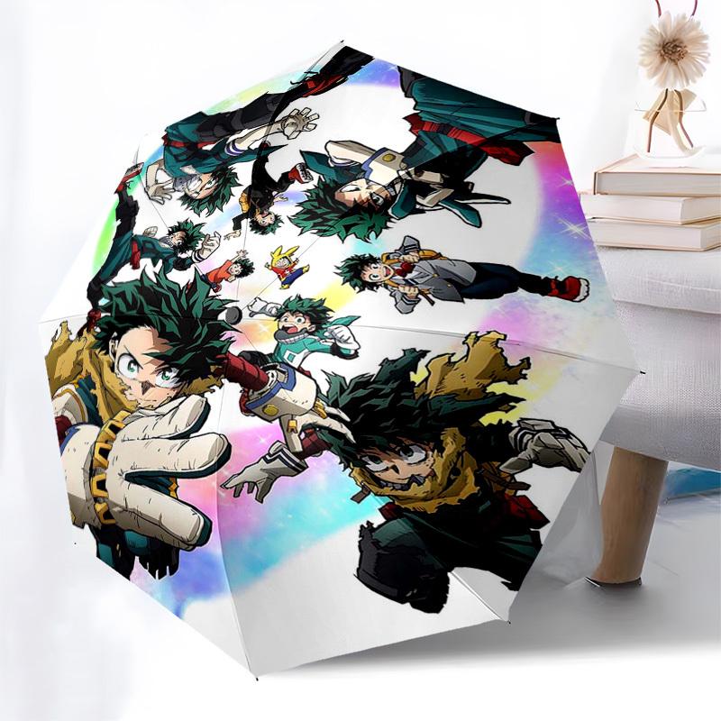 1 шт. Зонт-автомат My Hero Academia Изуку Мидория для улицы, складной, портативный, 3-складной, с железным каркасом, идеален для фанатов, путешественников, Дай