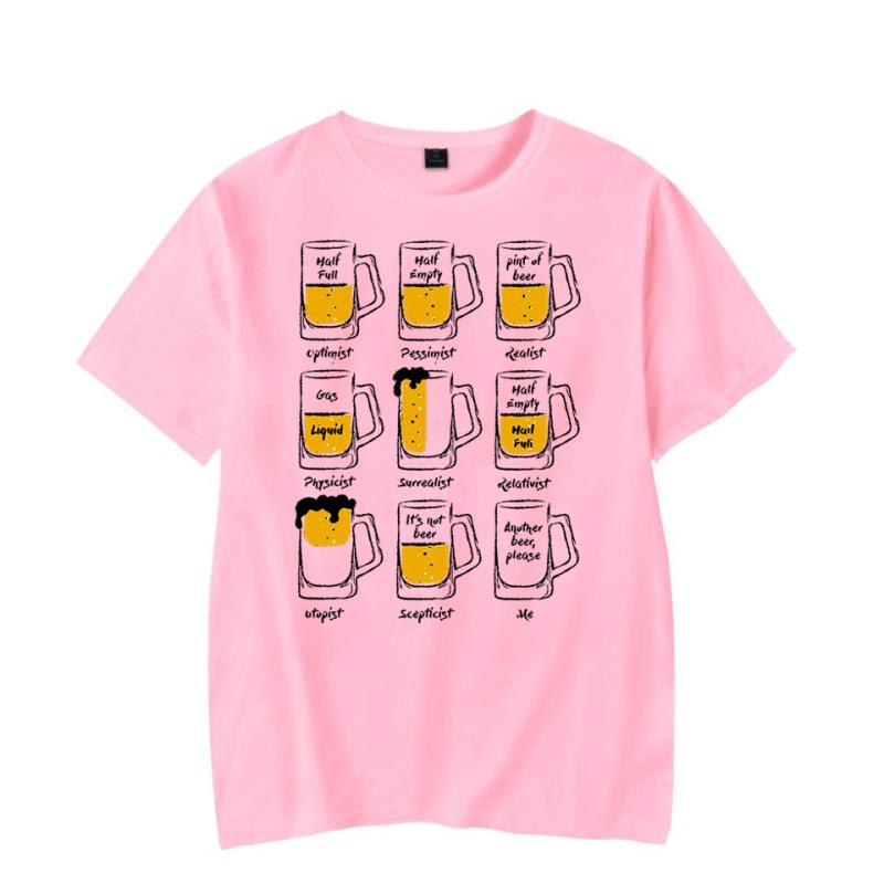 Мужская футболка большого размера Happy Beer Футболка с принтом Мужчины Женщины Футболки большого размера Футболки с графикой пива Топы Футболки больших размеров