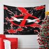 Red and Black Splatter with Symbol Design Pattern Wall Hanging Tapestry Decorative Tapestry Home Decor for Bedroom and Living Room