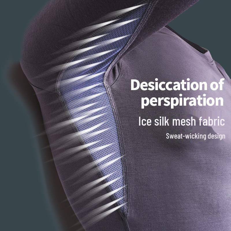 Men's Slim V-Neck Thermal Shirt – Breathable Mesh Base Layer for Autumn/Winter