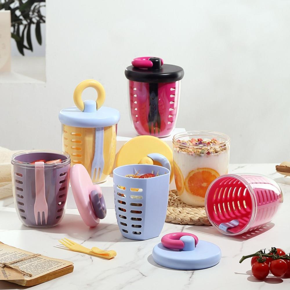 С вилкой стакан для консервирования фруктов многоцелевой стакан для сока двухслойный дренажный стакан для кемпинга