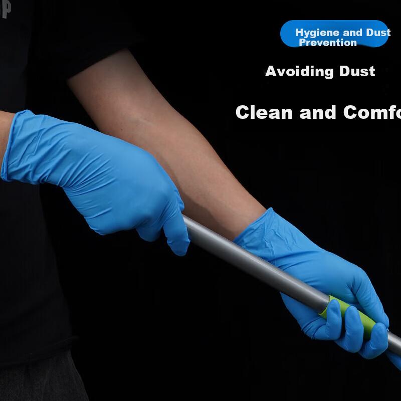 Jiansi Disposable Gloves, Nitrile Gloves, 100 Pieces, Medium Size, Waterproof, Blue, Durable, Food-Grade, Butyl Rubber Gloves