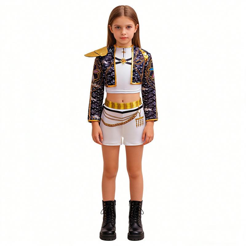 Lumine Witch Hunter Stage Costume for Kids KPOP Performance Halloween Anime Cosplay Outfit