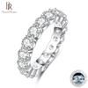 4mm 0.5ct*16pcs D Color Moissanite Wedding Band Ring Gold Plated Silver Eternity Band Rings For Women Jewelry