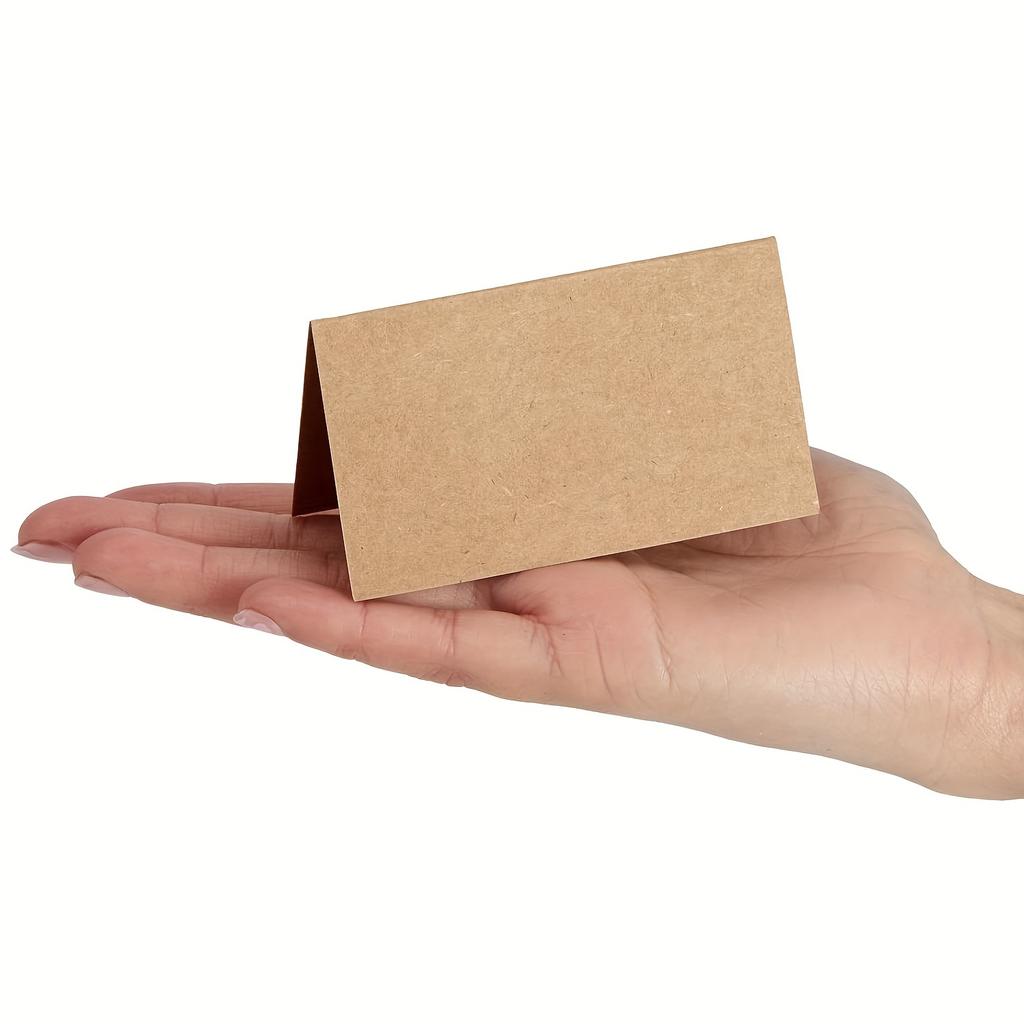 100 Kraft Paper Table Cards, Name and Seat Cards for Wedding Banquets, Table Numbers, Parties, and Conference Check-in Tables
