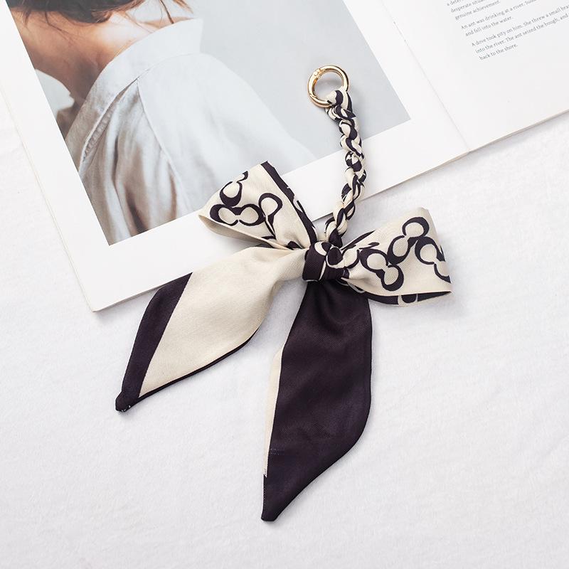 Silk Scarf Pendant Keychain: Versatile Bag Charm & Keyring